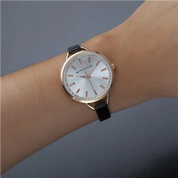 Newbridge Silverware Ladies Black Leather Watch | Flemings Monaghan