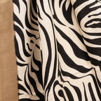 Savannah Zebra Print Scarf with Taupe Border