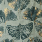 Greta Sage Mix Gingko and Metallic Gold Print Scarf