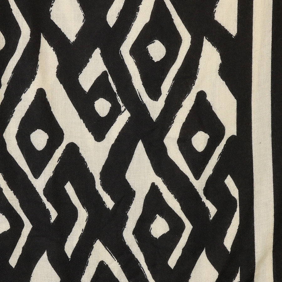 Amber Ecru and Black Mix Abstract Geo Print Scarf