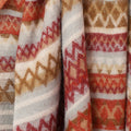 Zadie Rust and Taupe Mix Zigzag Stripe Scarf with Fringe