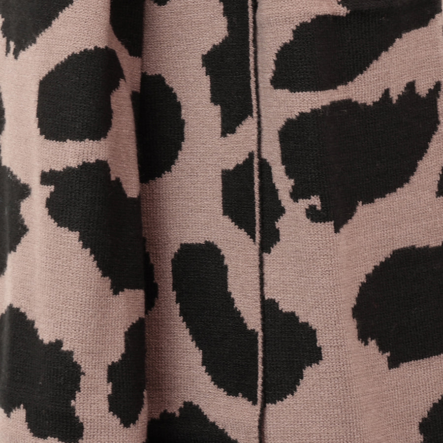 Carly Taupe and Black Abstract Animal Print Scarf
