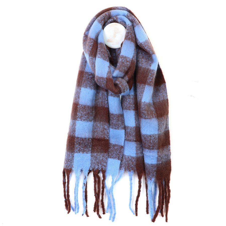Molly Brown and Cornflower Blue Cosy Check Scarf