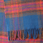 Miranda Blue, Pink and Orange Mix Cosy Check Sections Scarf