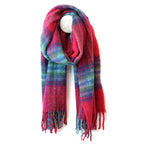 Lottie Rust Mix Animal Print Sequin Scarf with Frayed Edges