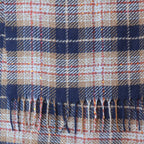 Olivia Navy and Red Mix Tartan Weave Scarf with Metallic Thread
