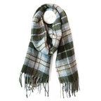 Olivia Dark Khaki Mix Tartan Weave Scarf with Metallic Thread