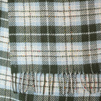 Olivia Dark Khaki Mix Tartan Weave Scarf with Metallic Thread