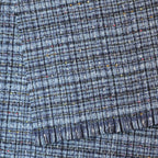 Chelsea Navy Mix Check Weave Scarf with Metallic Thread