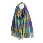 Esme Lime, Blue and Pink Classic Tartan Check Scarf