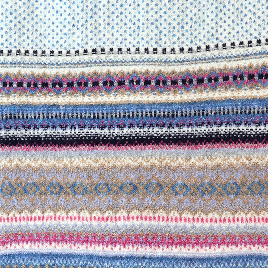 Evie Blue Mix Multi Knit Stripe Scarf
