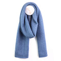 Charlotte Denim Blue Herringbone Knit Scarf