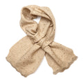 Yasmin Champagne Beige Metallic Spot Knit Pull Through Scarf