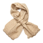 Yasmin Champagne Beige Metallic Spot Knit Pull Through Scarf