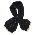 Yasmin Black Metallic Spot Knit Pull Through Scarf