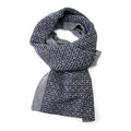Theo Grey and Navy Reversible Chevron Pull Through Scarf for Men