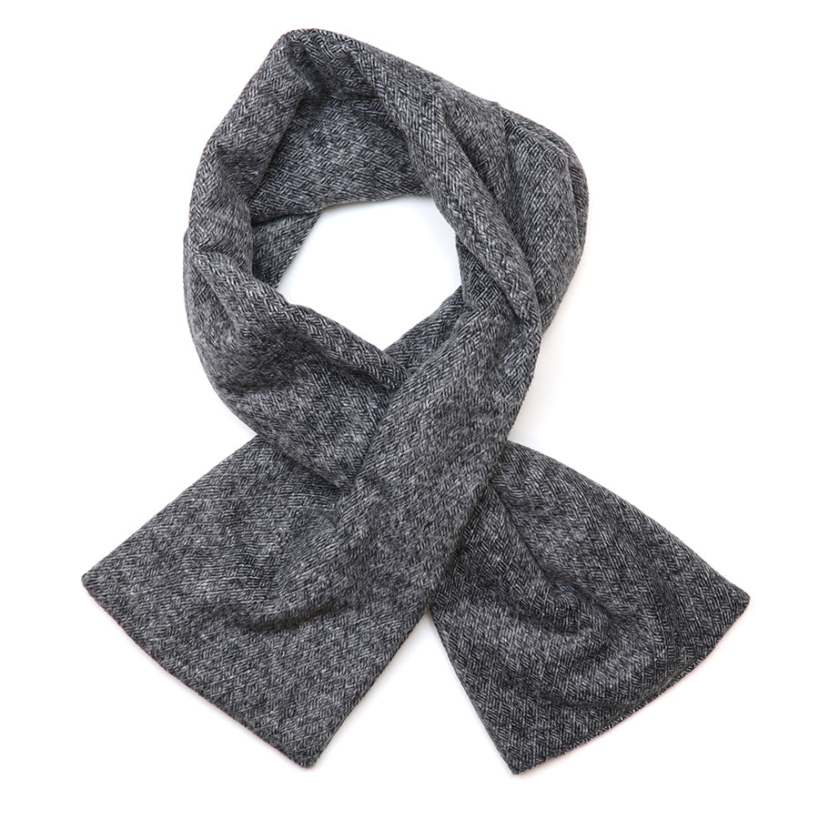 Reece Grey Mix Herringbone Pull Through Scarf for Men