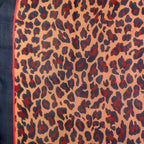 Camel, Red and Navy Mix 100% Silk Animal Print Square Scarf