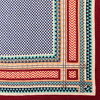 Square Wine, Navy and Aqua Mix Crinkle Scarf