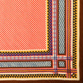 Square Brown, Coral and Mustard Mix Crinkle Scarf