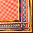 Square Brown, Coral and Mustard Mix Crinkle Scarf