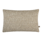 A rectangular Preston Cushion in Green with a textured, woven basketweave pattern in  Green, featuring a small dark brand tag on the right edge.