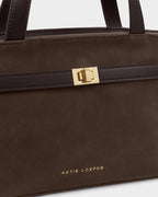 Orin Top Handle Suedette Crossbody Bag in Bitter Chocolate - image 2