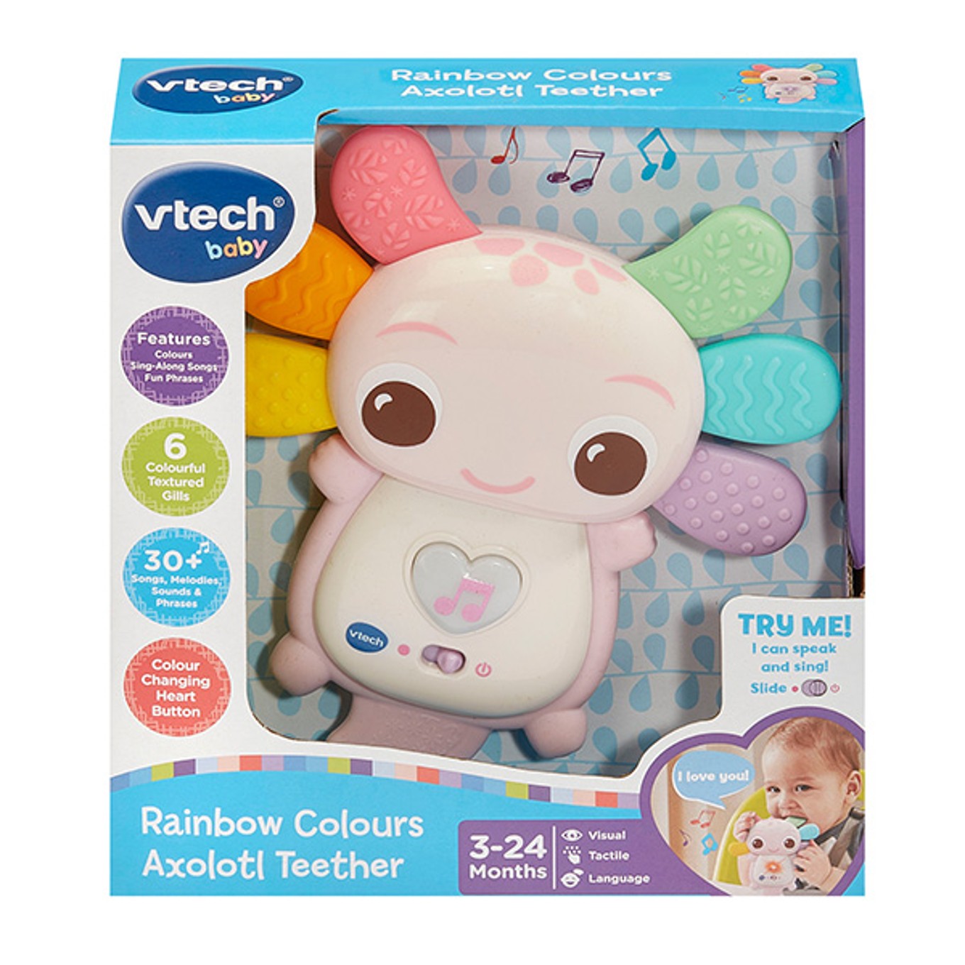 VTech Baby Rainbow Colours Axolotl Teether (Pink / Blue) – Flemings ...