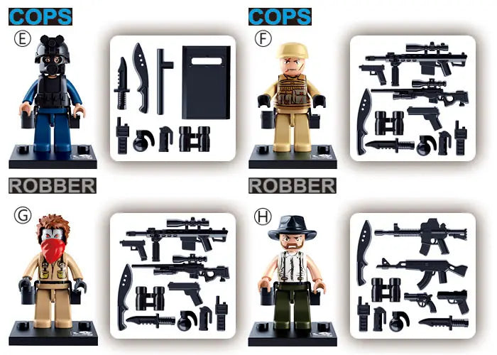Sluban Cops & Robbers 12-Piece Minifigure Set