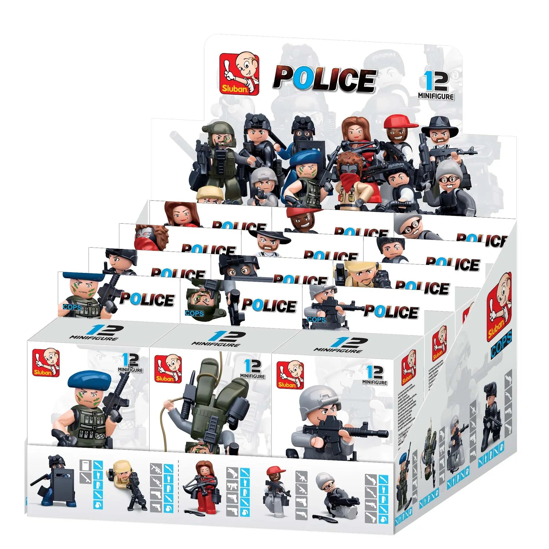 Sluban Cops & Robbers 12-Piece Minifigure Set