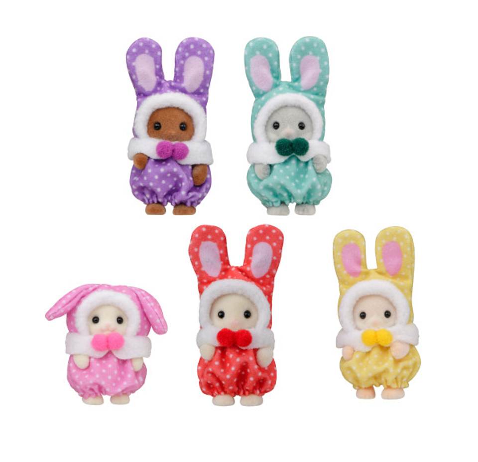 Sylvanian Families Cutie Collectibles Colourful Bunny Costume Babies Blind Bag