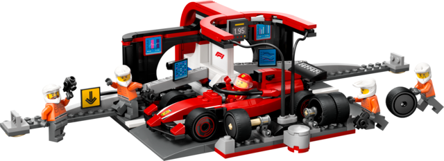 LEGO F1 Pit Stop & Pit Crew with Ferrari Car 60443