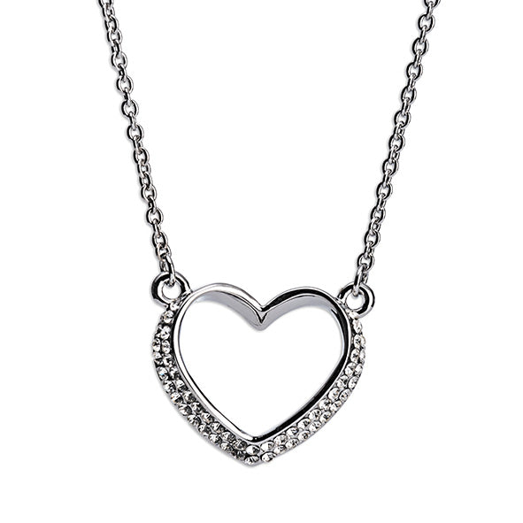 SILVER DIAMANTE HEART NECKLACE