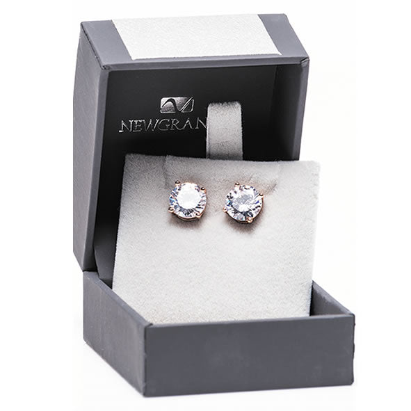 ROSE GOLD LARGE STONE EARRINGS - Flemings Department Store
