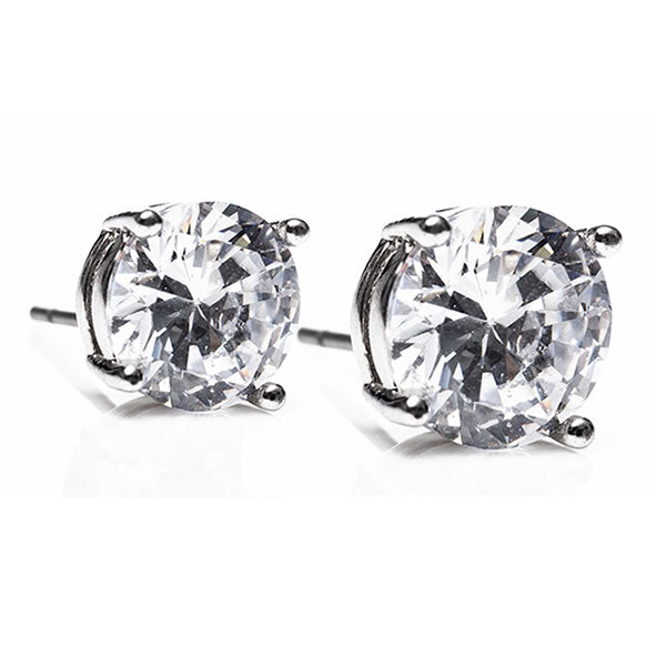 SILVER LARGE STONE EARRINGS - Flemings Department Store
