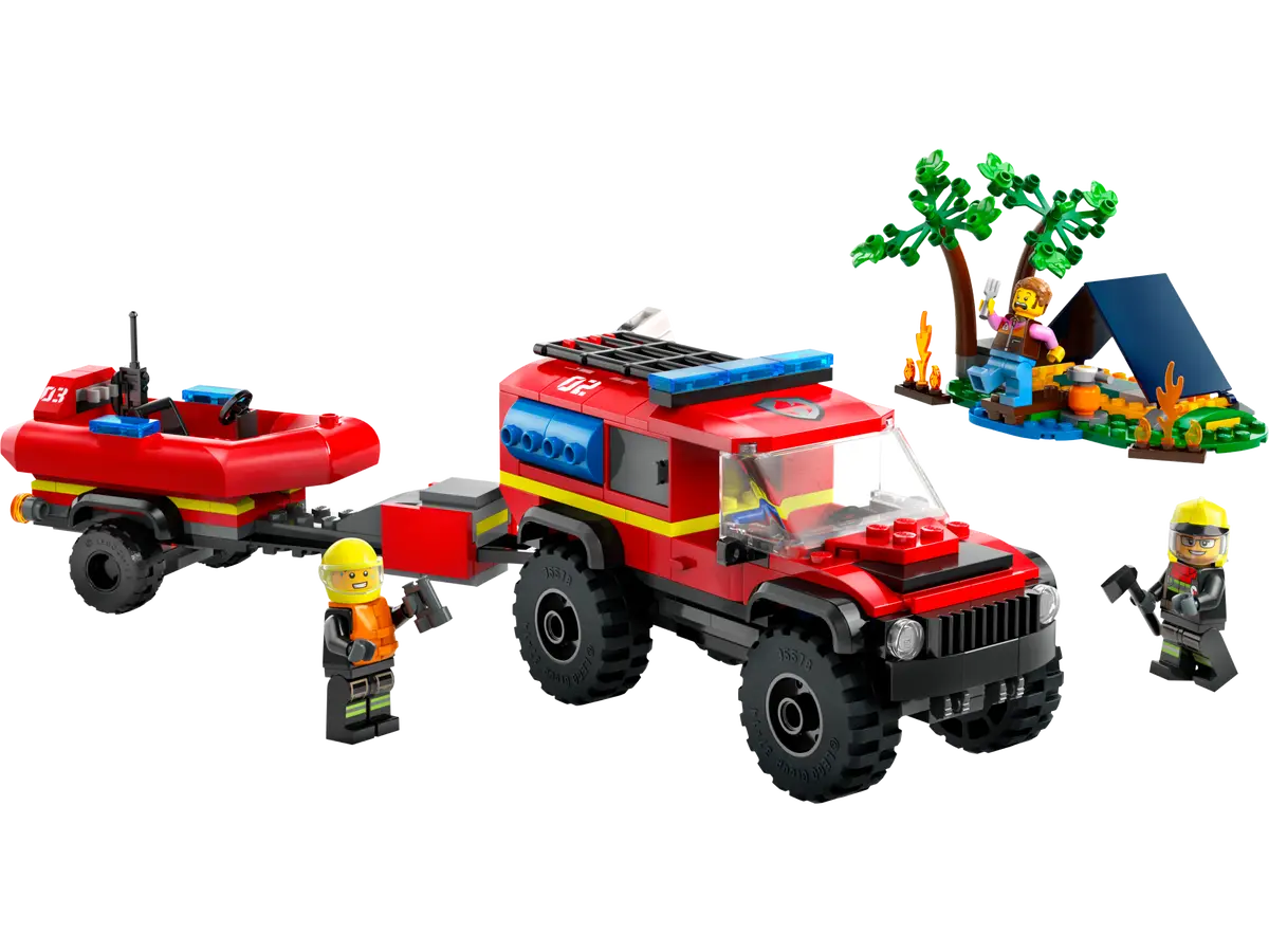 LEGO® City 4x4 Fire Truck with Rescue Boat (60412)