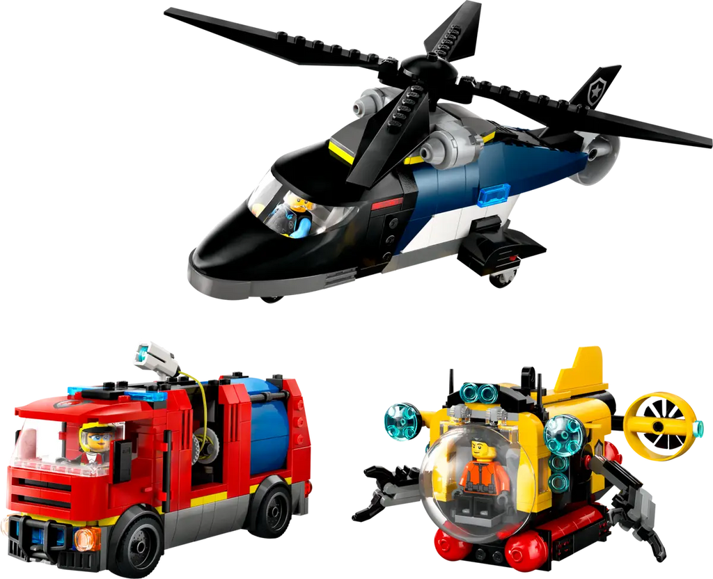 LEGO® City Helicopter, Fire Truck & Submarine Remix (60462)