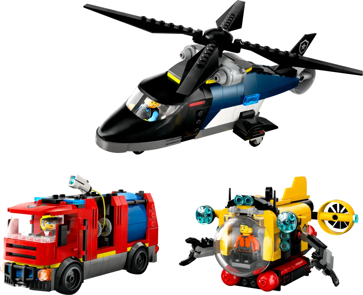LEGO® City Helicopter, Fire Truck & Submarine Remix (60462)