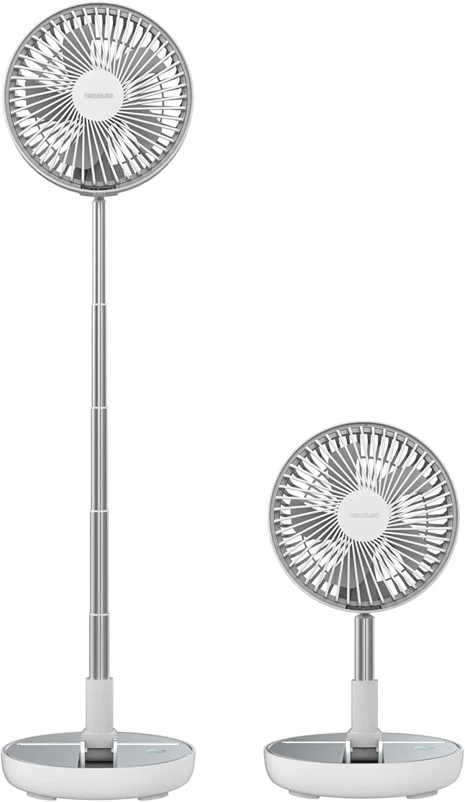 two Cecotec EnergySilence 800 Foldable Fan in White - full view
