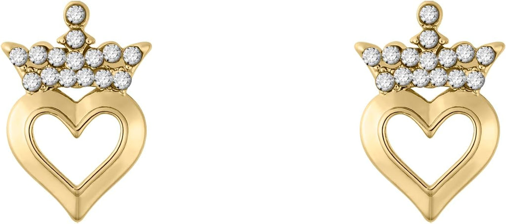 Disney Princess Tiara Heart Earrings and Trinket Tray Jewelry Dish Gift Set - Flemings Department Store
