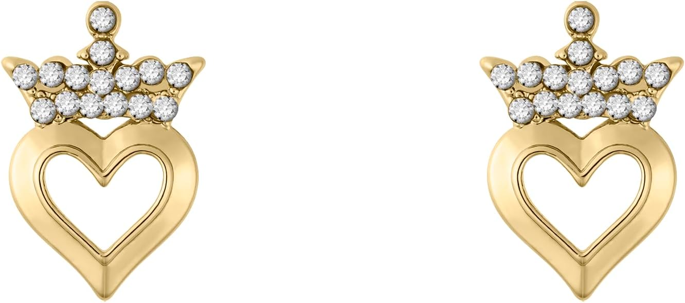 Disney Princess Tiara Heart Earrings and Trinket Tray Jewelry Dish Gift Set - Flemings Department Store