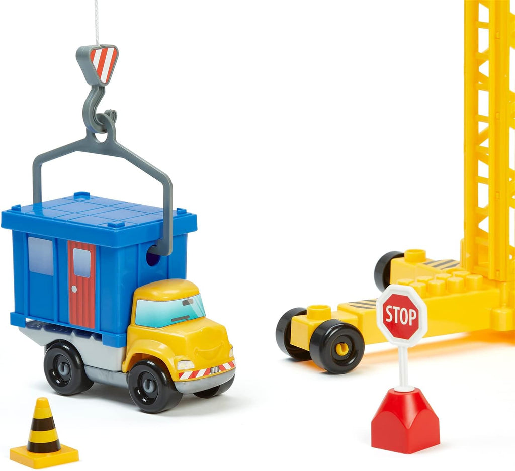 Ecoiffier ECO2999 Abrick Building Block Playset Construction Site with Crane - Flemings Department Store