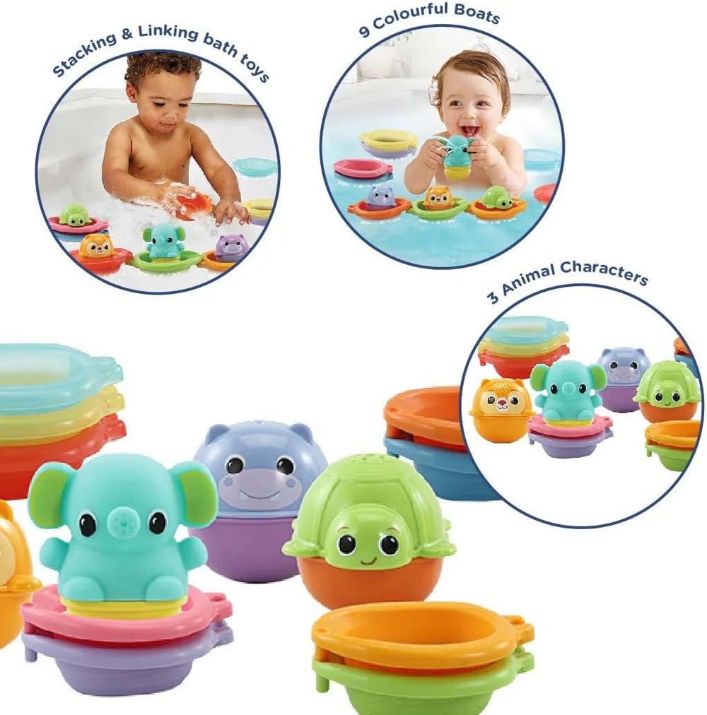 VTech Stack & Splash Bathtime – Baby Bath Toy Set