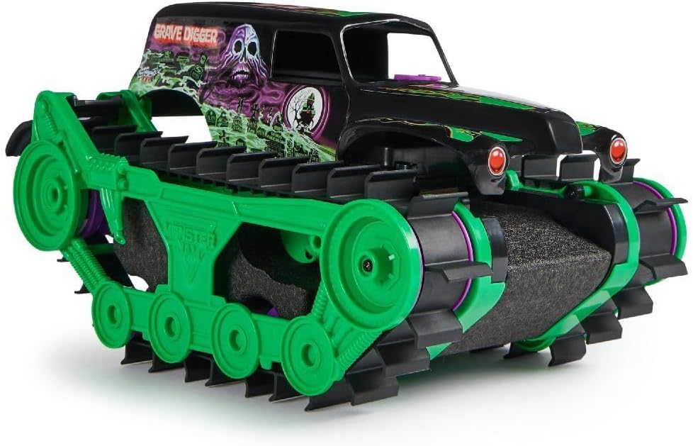 Monster Jam Grave Digger Trax RC Truck – 1:15 Amphibious Land & Water Remote Control Vehicle