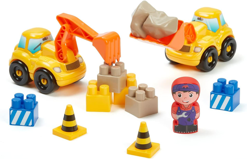 Ecoiffier ECO2999 Abrick Building Block Playset Construction Site with Crane - Flemings Department Store