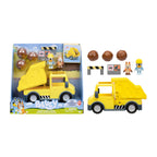 Bluey Dump Truck Playset – Hard-Hat Bluey & Muddy Bingo Figures