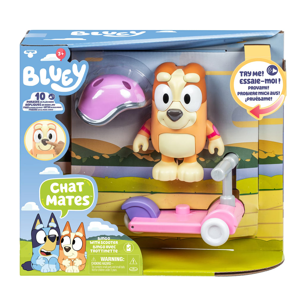Bluey Chat Mates – Bingo with Scooter & Helmet | 10 Talking Phrases