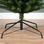Everlands Pencil Pine Christmas tree, 7 ft tall, 574 soft‑PVC tips, slim profile, hinged branches with folding metal stan