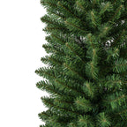 Everlands Pencil Pine Christmas tree, 7 ft tall, 574 soft‑PVC tips, slim profile, hinged branches with folding metal stan