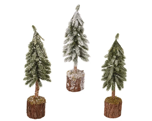 26 cm (~1 ft) Mini Snowy Christmas Tree—frosted tabletop décor, three styles available for cozy seasonal accents